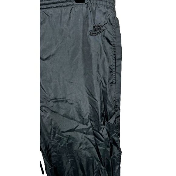 Vintage Nike Black Windbreaker Pants Straight-Leg Nylon Track Pants Embroidered - Picture 4 of 12